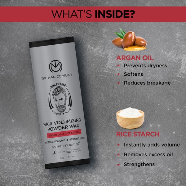 Hair Volumizing Powder Wax | Argan Oil & Rice Starch